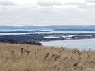 Green Island, Furzey Island and Brownsea Island in Poole Harbour and the Little Sea in Studland Peninsula from Ballard Point  Studland United Nudists